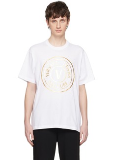 Versace Jeans Couture White V-Emblem T-Shirt