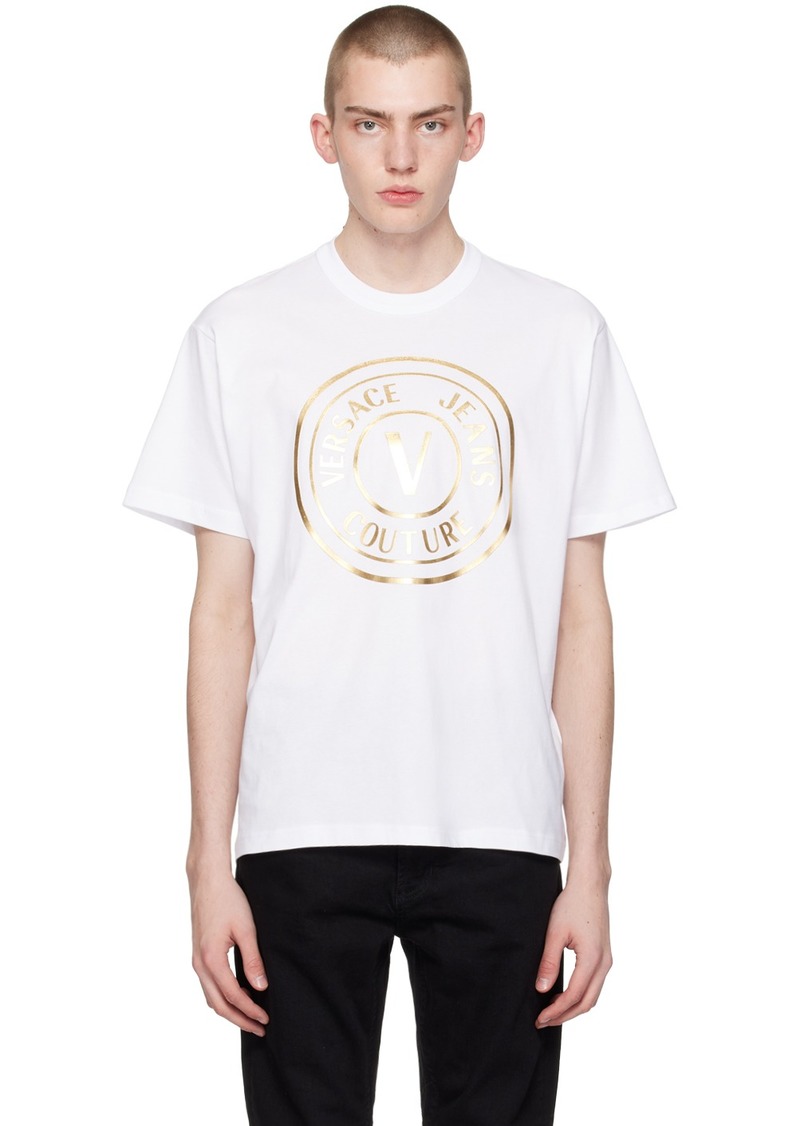 Versace Jeans Couture White V Emblem T-Shirt