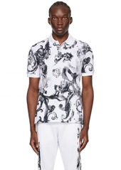 Versace Jeans Couture White Watercolour Couture Polo