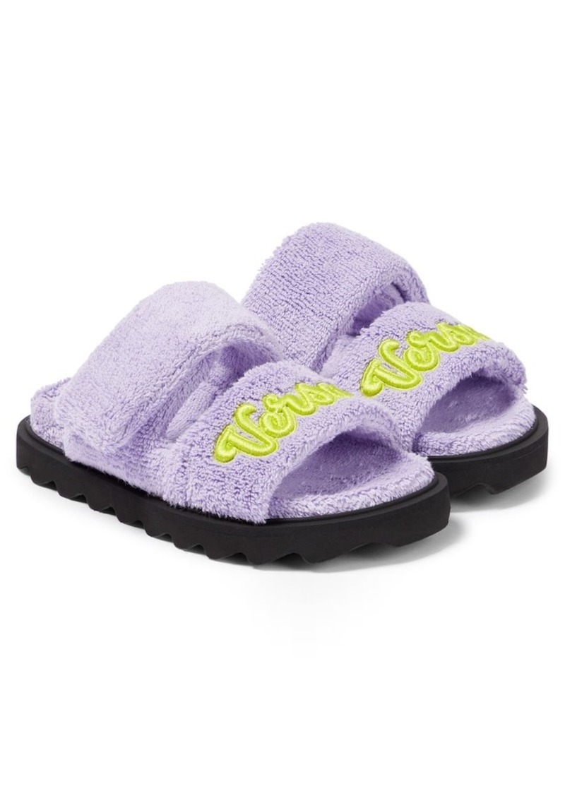 Versace Kids Appliqué toweling sandals