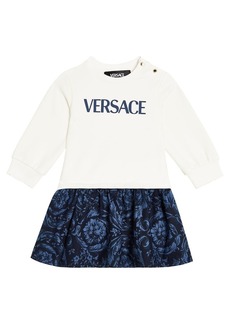 Versace Kids Baby logo cotton-blend dress