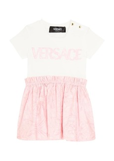 Versace Kids Baby logo cotton-blend jersey dress
