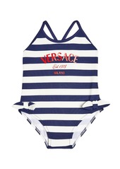 Versace Kids Baby logo striped swimsuit