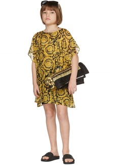 Versace Kids Black & Gold Barocco Swimsuit Cover-Up