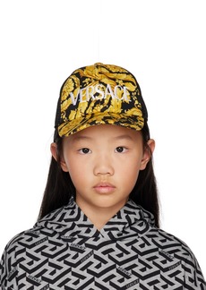 Versace Kids Black & Yellow Barocco Cap