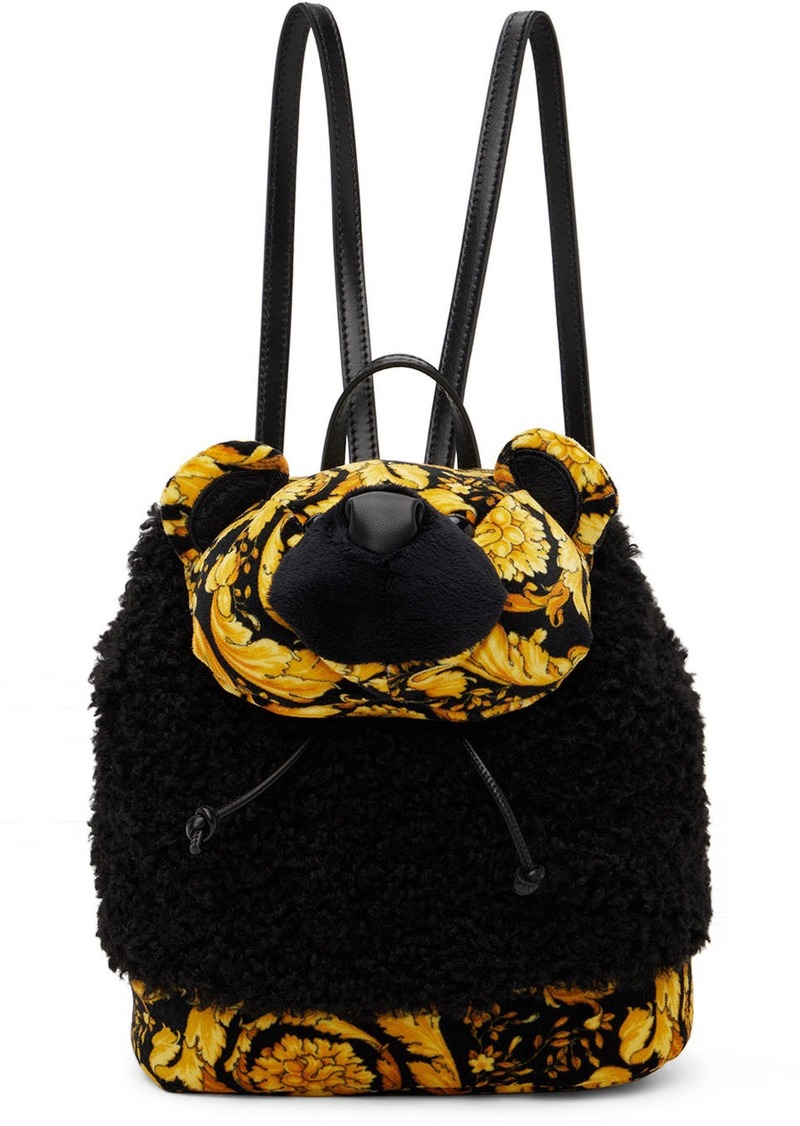 Versace Kids Black & Yellow Barocco Teddy Backpack