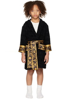 Versace Kids Black I Heart Baroque Bath Robe