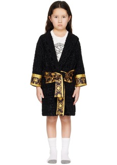 Versace Kids Black 'I Heart Baroque' Robe