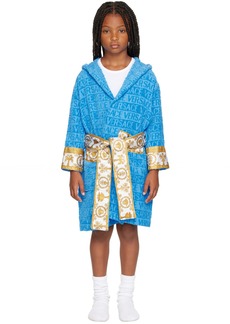 Versace Kids Blue I Love Baroque Bath Robe