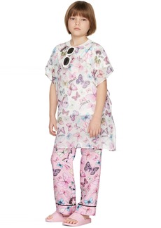 Versace Kids Pink Butterfly Swimsuit Cover-Up