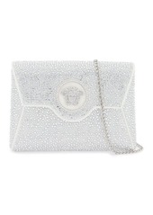 Versace la medusa envelope clutch with crystals