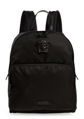 Versace La Medusa Nylon Backpack in Black/Black at Nordstrom