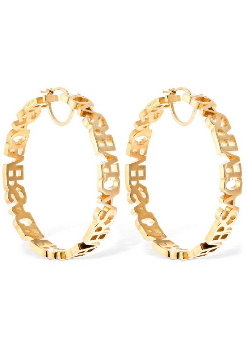 Versace Lettering Big Hoop Earrings