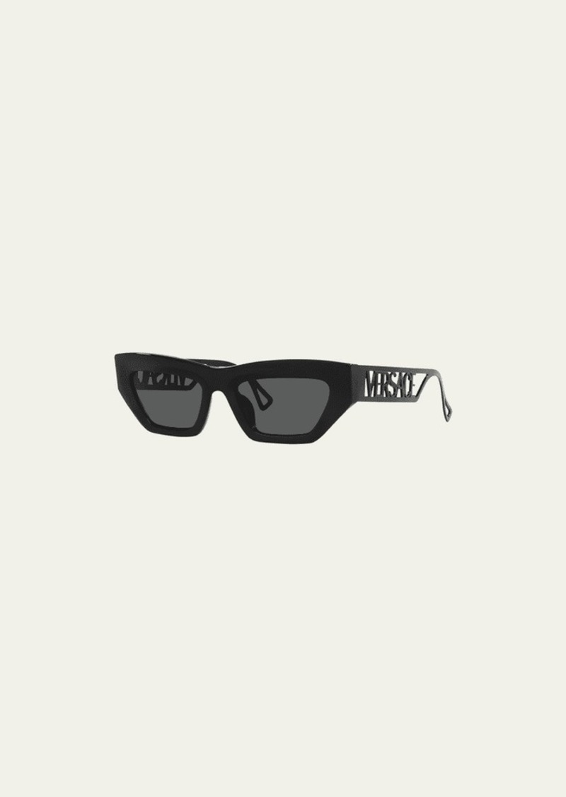 Versace Logo Acetate Cat-Eye Sunglasses