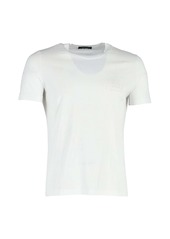 Versace Logo Crewneck T-Shirt in White Cotton