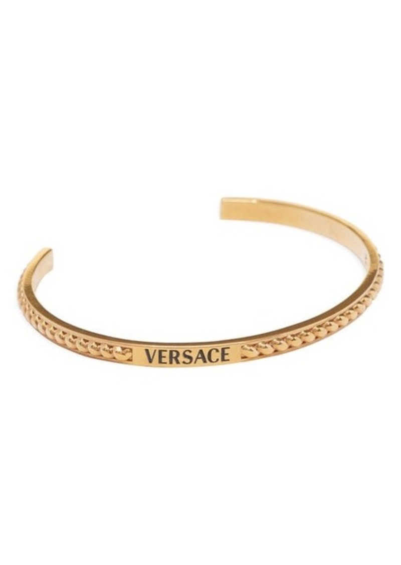 Versace Logo Debossed Cuff Bracelet