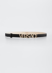 Versace Logo-Embellished Skinny Belt