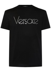 Versace Logo Embroidered T-shirt