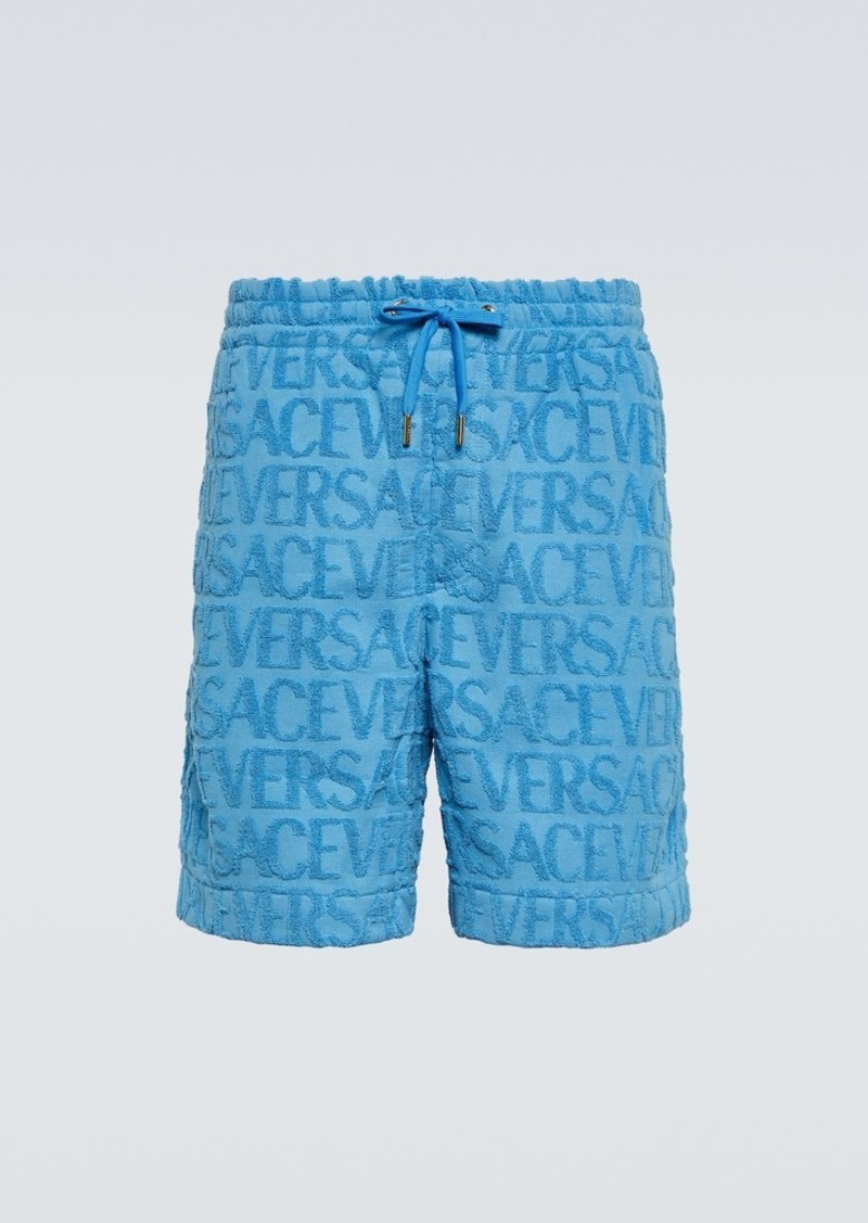 Versace Logo jacquard cotton shorts
