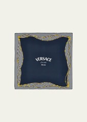 Versace Logo Silk Twill Square Scarf