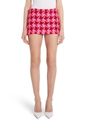 Versace Macro Check Virgin Wool Blend Tweed Miniskirt