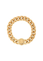 Versace Man's Golden Metal Chain Bracelet with Logo