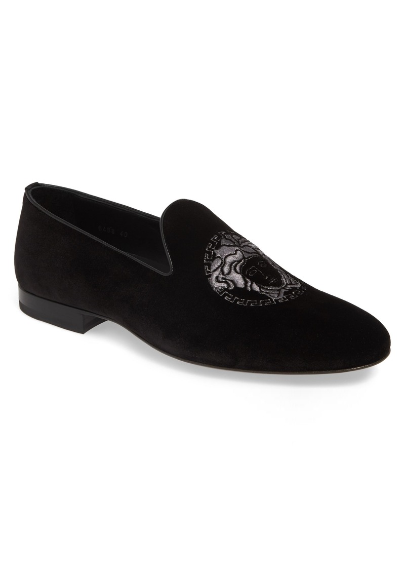 versace velvet loafers mens