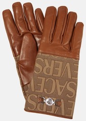 Versace Versace Allover leather gloves