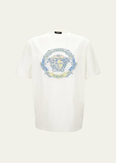 Versace Men's Barocco Wave Crest Embroidered T-Shirt