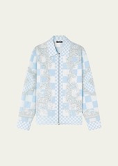 Versace Men's Checkered Medusa Zip Jacket