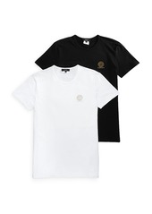 Versace Men's Cotton Blend Logo Graphic Tees, Pack of 2