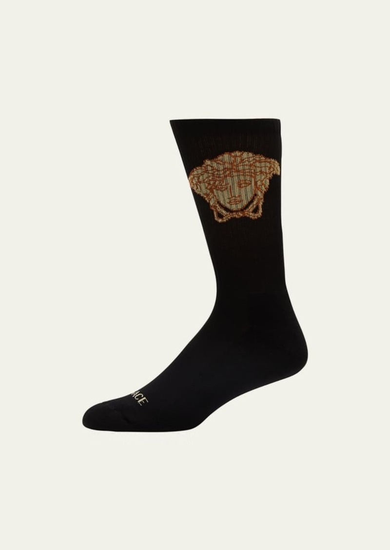 Versace Men's Medusa Athletic Crew Socks