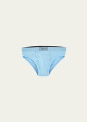 Versace Men's Ribbed Cotton Logo Briefs