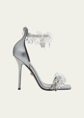 Versace Metallic Crystal Chandelier Stiletto Sandals