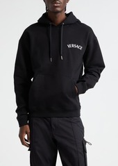 Versace Milano Stamp Embroidered Cotton Jersey Hoodie