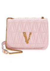 Versace Mini Virtus Quilted Leather Shoulder Bag in English Rose-Versace Gold at Nordstrom