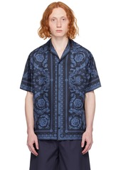 Versace Navy & Blue Barocco Shirt