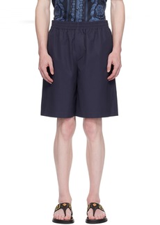 Versace Navy Embroidered Shorts