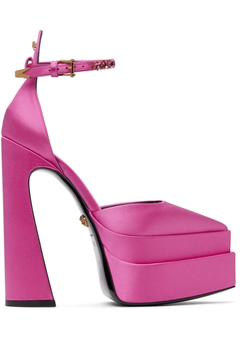 Versace Pink Aevitas Platform Heels