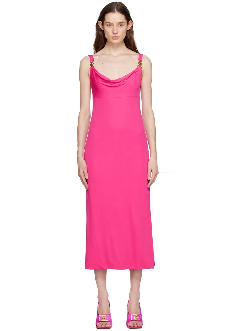 Versace Pink Cowl Neck Maxi Dress