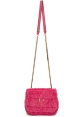 Versace Pink Faux-Fur Virtus Shoulder Bag
