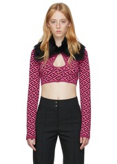 Versace Pink 'La Greca' Cardigan