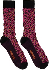 Versace Pink Leopard Socks