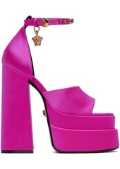 Versace Pink Medusa Aevitas Platform Heeled Sandals