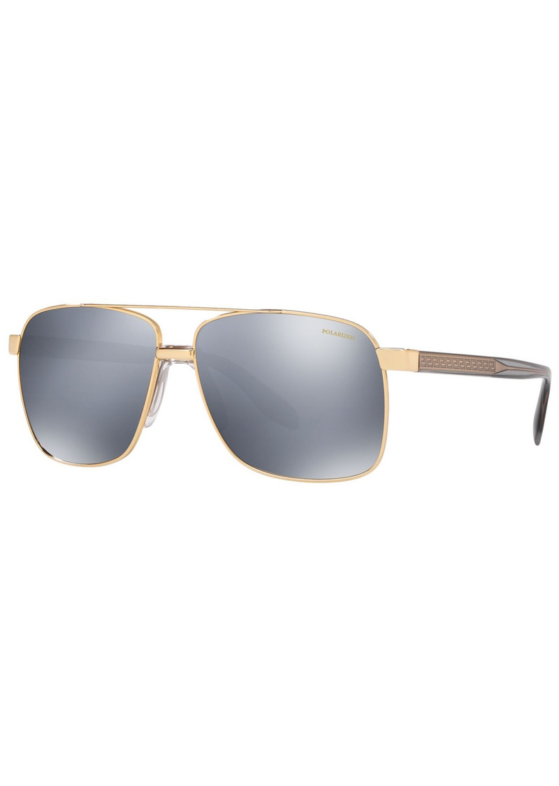 Versace Polarized Sunglasses, VE2174 - GOLD/DK GREY MIRROR SILVER POLAR