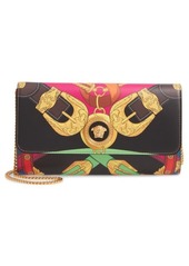 Versace Print Leather Wallet on a Chain