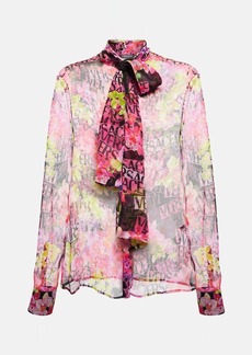 Versace Printed silk chiffon blouse