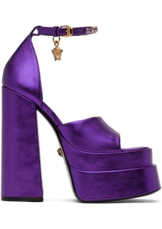 Versace Purple Medusa Aevitas Platform Heeled Sandals