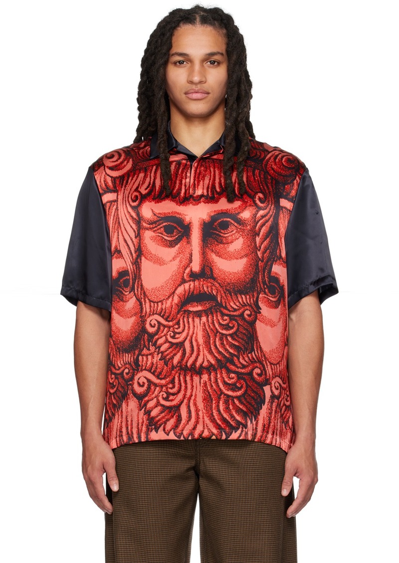 Versace Red & Black 'La Maschera' Shirt