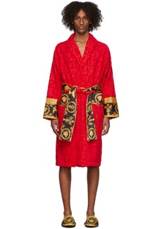 Versace Red I Heart Baroque Robe